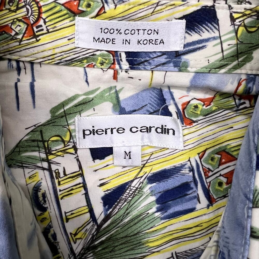 Vintage Pierre Cardin Hawaiian Vacation Shirt Tropical Drinks Short Sleeve M - Picture 2 of 5